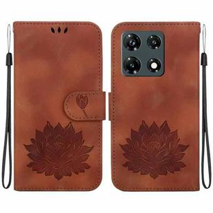 For Infinix Note 30 Pro Lotus Embossed Leather Phone Case(Brown)