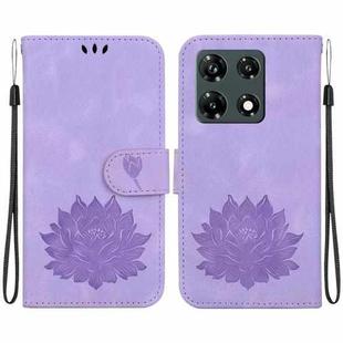 For Infinix Note 30 Pro Lotus Embossed Leather Phone Case(Purple)