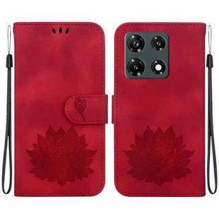 For Infinix Note 30 VIP Lotus Embossed Leather Phone Case(Red)