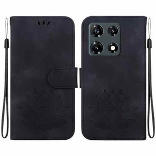 For Infinix Note 30 VIP Lotus Embossed Leather Phone Case(Black)