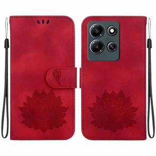 For Infinix Note 30i Lotus Embossed Leather Phone Case(Red)