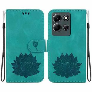 For Infinix Note 30i Lotus Embossed Leather Phone Case(Green)