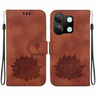 For Infinix Smart 7 HD Lotus Embossed Leather Phone Case(Brown)