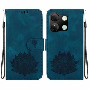 For Infinix Smart 7 HD Lotus Embossed Leather Phone Case(Dark Blue)