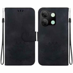 For Infinix Smart 7 HD Lotus Embossed Leather Phone Case(Black)