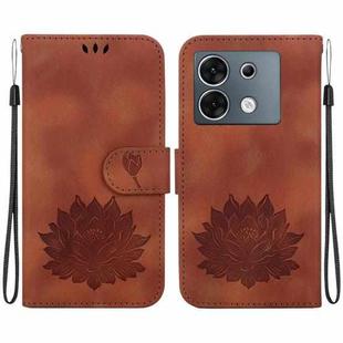 For Infinix Zero 30 5G Lotus Embossed Leather Phone Case(Brown)