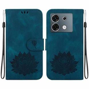 For Infinix Zero 30 5G Lotus Embossed Leather Phone Case(Dark Blue)