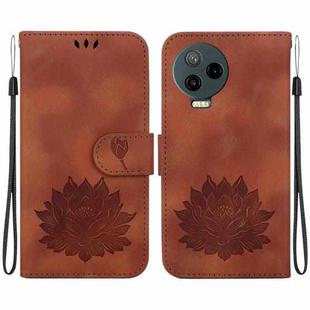 For Infinix Note 12 Pro 4G / Note 12 2023 Lotus Embossed Leather Phone Case(Brown)