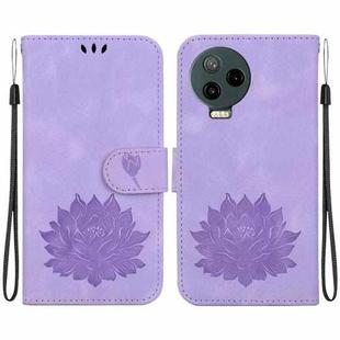 For Infinix Note 12 Pro 4G / Note 12 2023 Lotus Embossed Leather Phone Case(Purple)