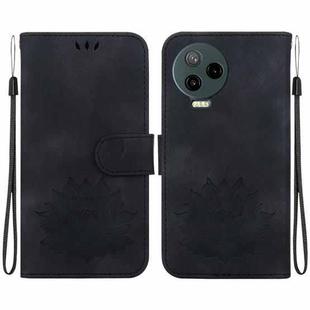 For Infinix Note 12 Pro 4G / Note 12 2023 Lotus Embossed Leather Phone Case(Black)