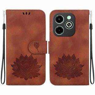 For Infinix Smart 8 / Smart 8 HD Lotus Embossed Leather Phone Case(Brown)
