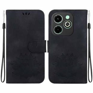 For Infinix Smart 8 / Smart 8 HD Lotus Embossed Leather Phone Case(Black)