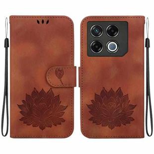 For Infinix GT 20 Pro Lotus Embossed Leather Phone Case(Brown)