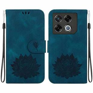 For Infinix GT 20 Pro Lotus Embossed Leather Phone Case(Dark Blue)