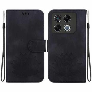 For Infinix GT 20 Pro Lotus Embossed Leather Phone Case(Black)