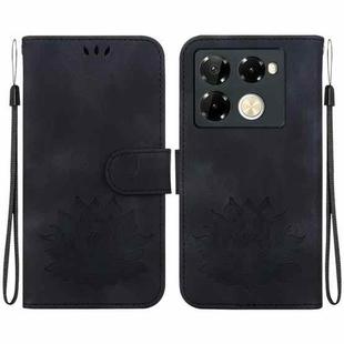 For Infinix Note 40 Pro 4G / 5G Lotus Embossed Leather Phone Case(Black)