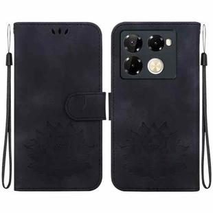 For Infinix Note 40 Pro+ Lotus Embossed Leather Phone Case(Black)