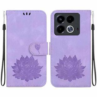 For Infinix Note 40 4G Lotus Embossed Leather Phone Case(Purple)