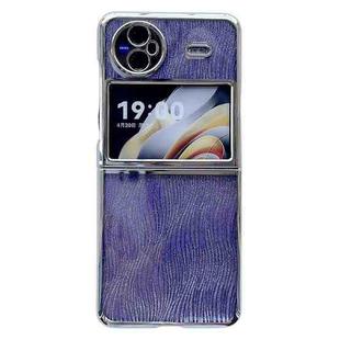 For vivo X Flip PC Side Buckle+Ripples Glitter Paper Full Coverage Phone Case(Purple)