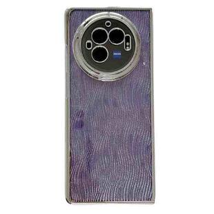 For vivo X Fold3 PC Side Buckle+Ripples Glitter Paper Full Coverage Phone Case(Purple)