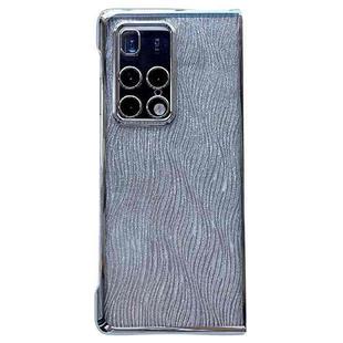 For Huawei Mate X2 PC Side Buckle+Ripples Glitter Paper Full Coverage Phone Case(Silver)