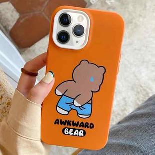 For iPhone 11 Pro Awkward Bear PC Hybrid TPU Phone Case(Orange)