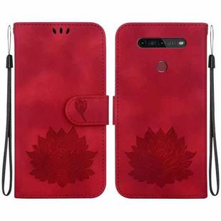 For LG K41S /  K51S Lotus Embossed Leather Phone Case(Red)