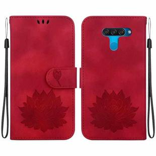 For LG K50 / Q60 Lotus Embossed Leather Phone Case(Red)