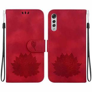 For LG Velvet / Velvet 5G / G9 Lotus Embossed Leather Phone Case(Red)