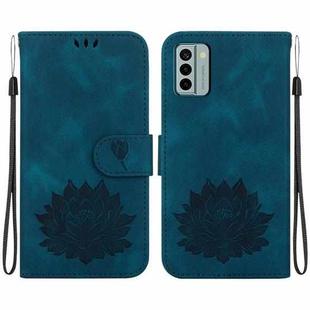 For Nokia G22 Lotus Embossed Leather Phone Case(Dark Blue)