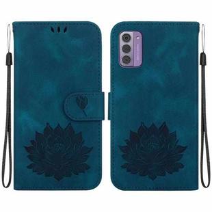 For Nokia G42 Lotus Embossed Leather Phone Case(Dark Blue)