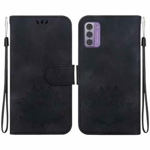 For Nokia G42 Lotus Embossed Leather Phone Case(Black)