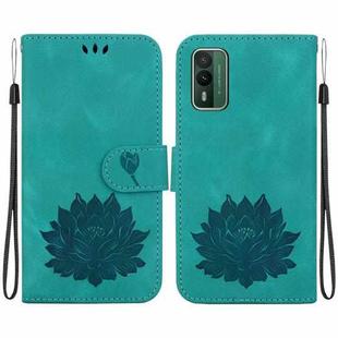 For Nokia XR21 Lotus Embossed Leather Phone Case(Green)