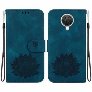 For Nokia G10 / G20 Lotus Embossed Leather Phone Case(Dark Blue)