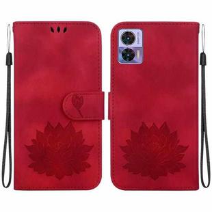 For Motorola Edge 30 Neo /  Edge 30 Lite Lotus Embossed Leather Phone Case(Red)