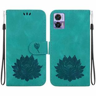 For Motorola Edge 30 Neo /  Edge 30 Lite Lotus Embossed Leather Phone Case(Green)