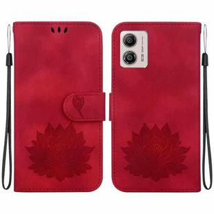 For Motorola Moto G13 / G23 / G53 Lotus Embossed Leather Phone Case(Red)