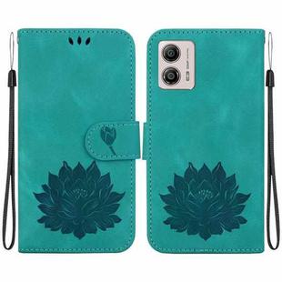 For Motorola Moto G13 / G23 / G53 Lotus Embossed Leather Phone Case(Green)