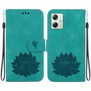 For Motorola Moto G54 Lotus Embossed Leather Phone Case(Green)