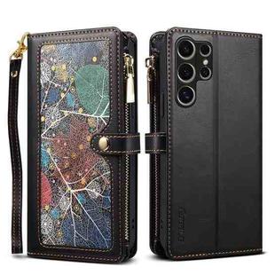 For Samsung Galaxy S24 Ultra 5G ESEBLE Star Series Lanyard Zipper Wallet RFID Leather Case(Black)