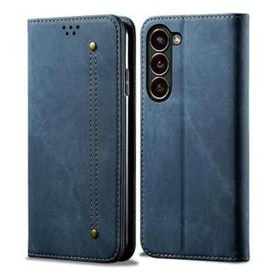 For Samsung Galaxy S24+ 5G Denim Texture Casual Style Horizontal Flip Leather Case(Blue)