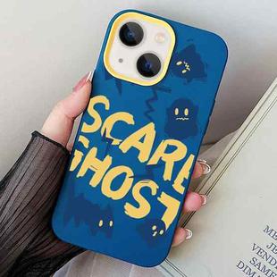 For iPhone 15 Plus Scared Ghost PC Hybrid TPU Phone Case(Royal Blue)
