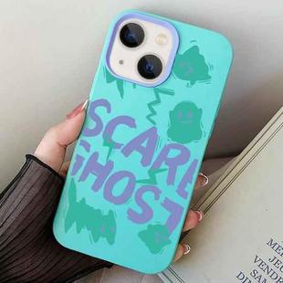 For iPhone 15 Scared Ghost PC Hybrid TPU Phone Case(Sky Cyan)