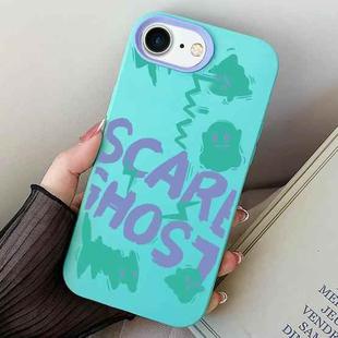 For iPhone 7 / 8 / SE 2022 Scared Ghost PC Hybrid TPU Phone Case(Sky Cyan)