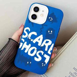 For iPhone 12 mini Scared Ghost PC Hybrid TPU Phone Case(Blue)
