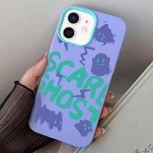 For iPhone 11 Scared Ghost PC Hybrid TPU Phone Case(Purple)