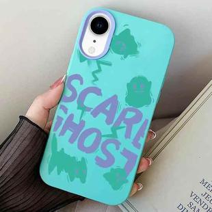 For iPhone XR Scared Ghost PC Hybrid TPU Phone Case(Sky Cyan)