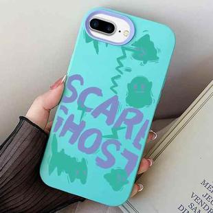 For iPhone 7 Plus / 8 Plus Scared Ghost PC Hybrid TPU Phone Case(Sky Cyan)