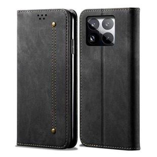 For Xiaomi 15 Denim Texture Casual Style Horizontal Flip Leather Case(Black)