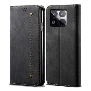 For Xiaomi 15 Pro Denim Texture Casual Style Horizontal Flip Leather Case(Black)